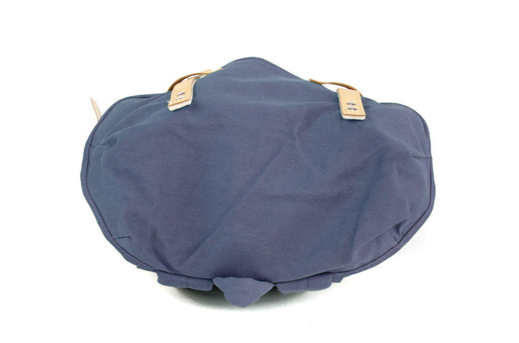 RU131 Baumwoll-Wander-Rucksack mit Echt-Leder-Strippen 15L Blau
