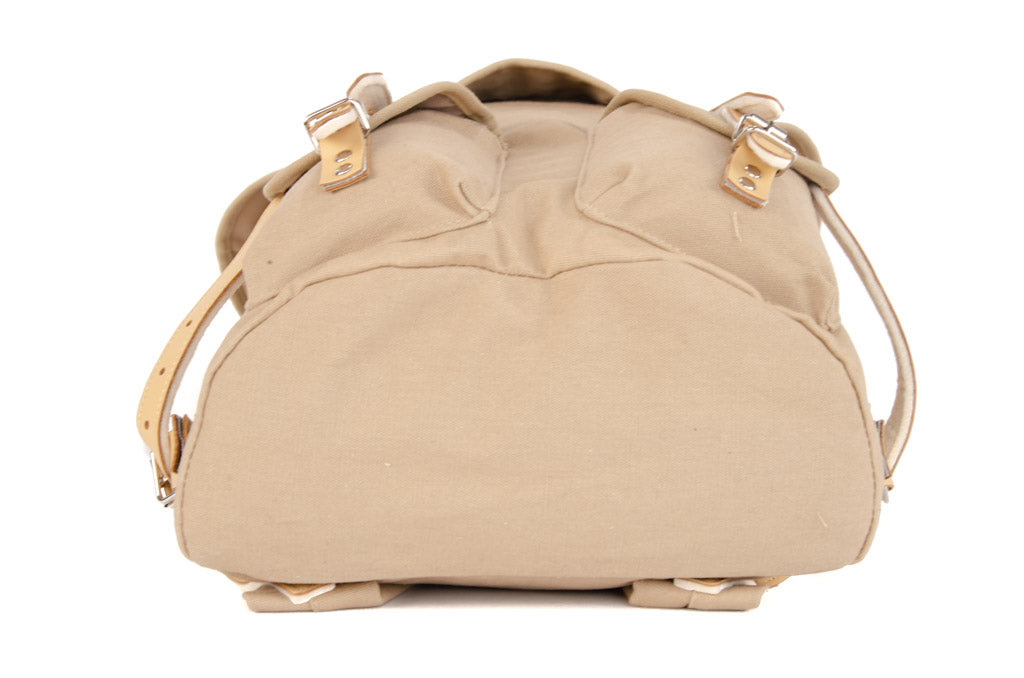 RU131 Baumwoll-Wander-Rucksack mit Echt-Leder-Strippen 15L Sand