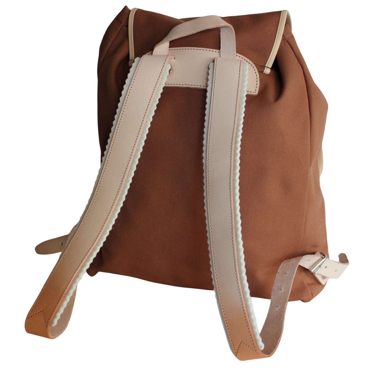 RU137 Baumwoll-Rucksack braun mit hellem Besatz